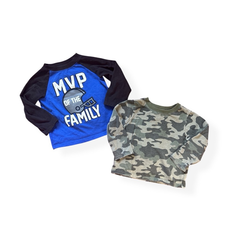 (2PK) Blue Football/Green Camo Long Sleeve Shirts